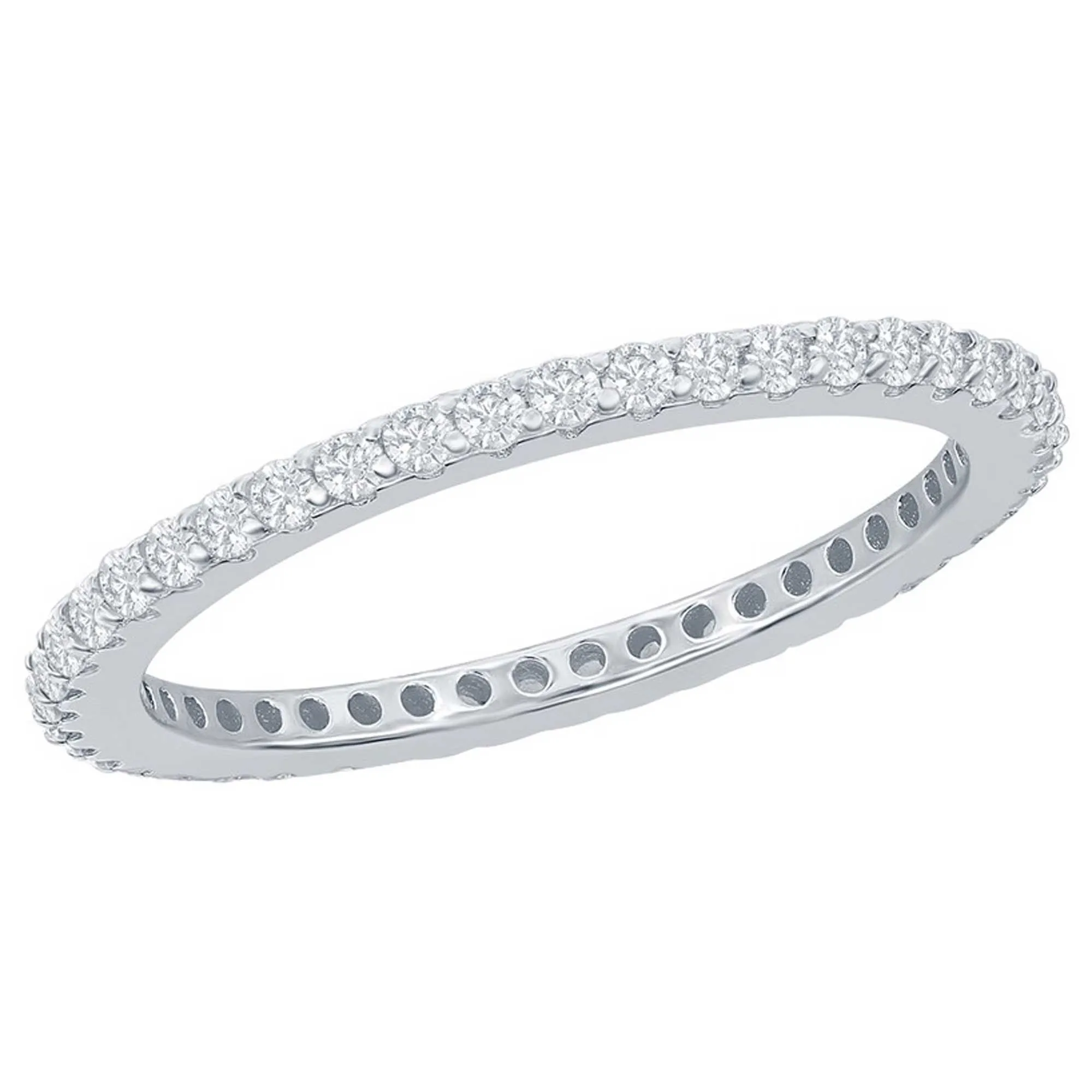 Classic Women's CZ Eternity 1.5mm Band Ring - W-2781