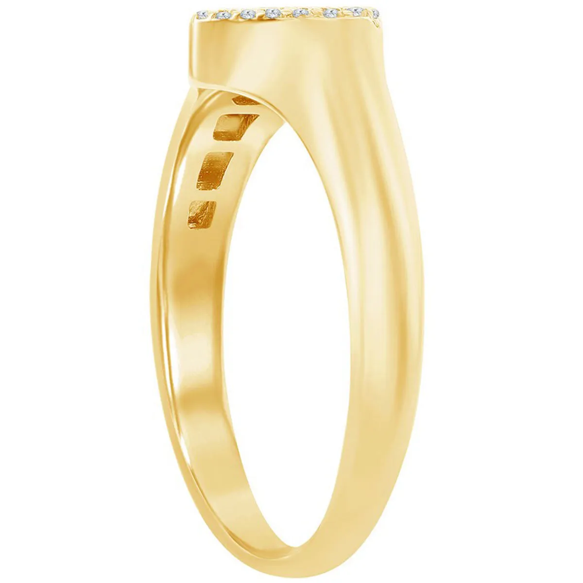 Classic Women's Gold Micro Pave CZ Heart Ring - W-2775