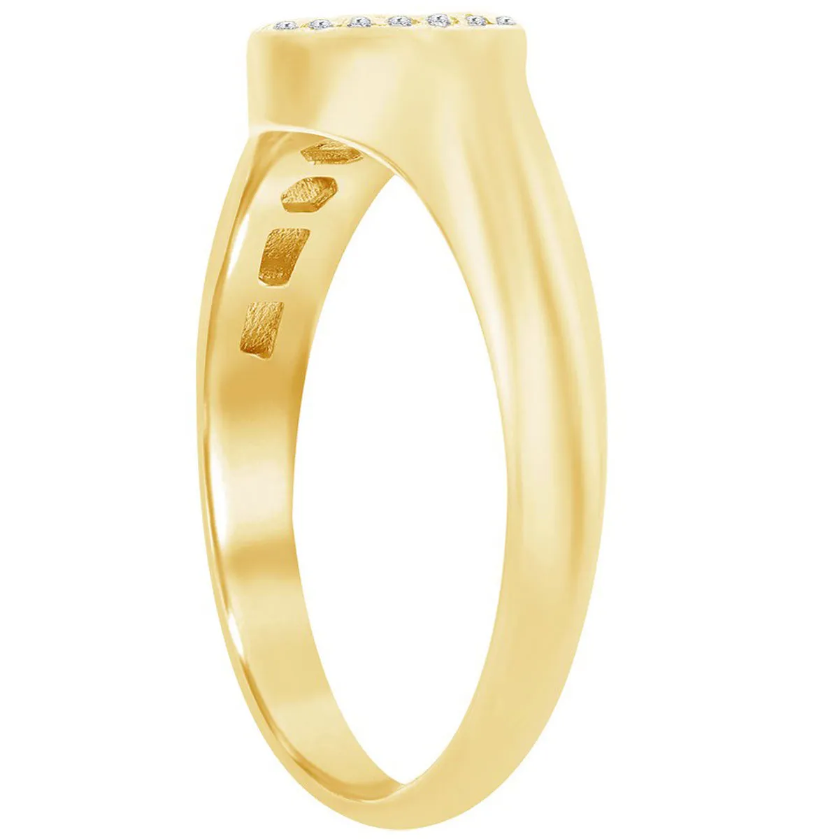 Classic Women's Gold Micro Pave CZ Round Ring - W-2774