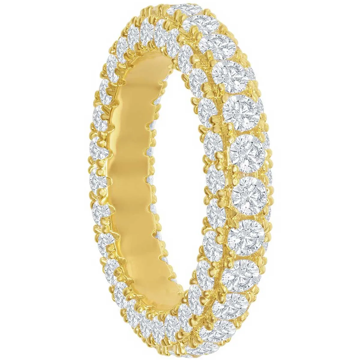 Classic Women's Gold Triple Row White CZ Band - W-2512