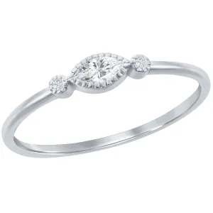 Classic Women's Marquise and Bezel-Set CZ Ring - W-2743