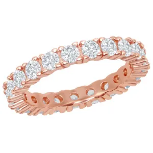 Classic Women's RG Plated CZ Eternity Band Ring - W-2500