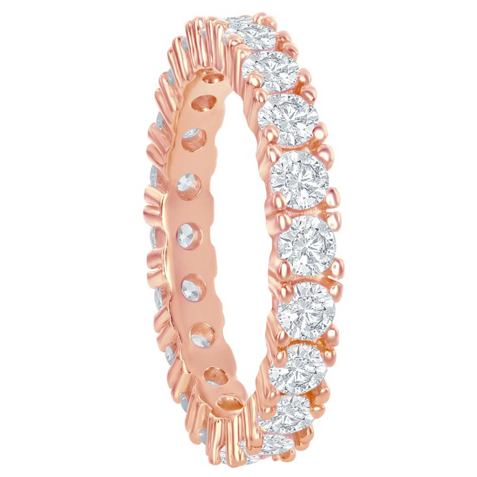 Classic Women's RG Plated CZ Eternity Band Ring - W-2500