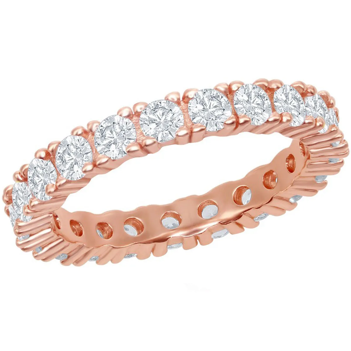 Classic Women's RG Plated CZ Eternity Band Ring - W-2500