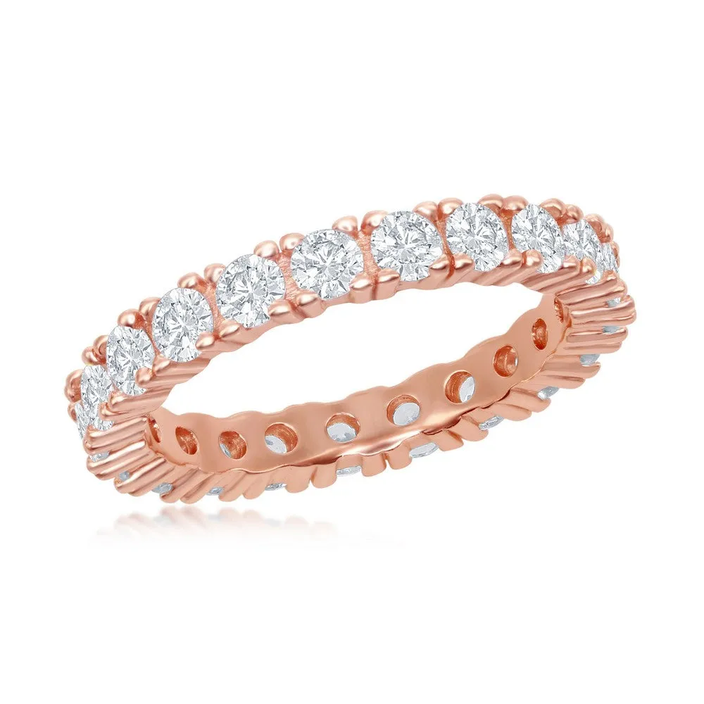 Classic Women's RG Plated CZ Eternity Band Ring - W-2500