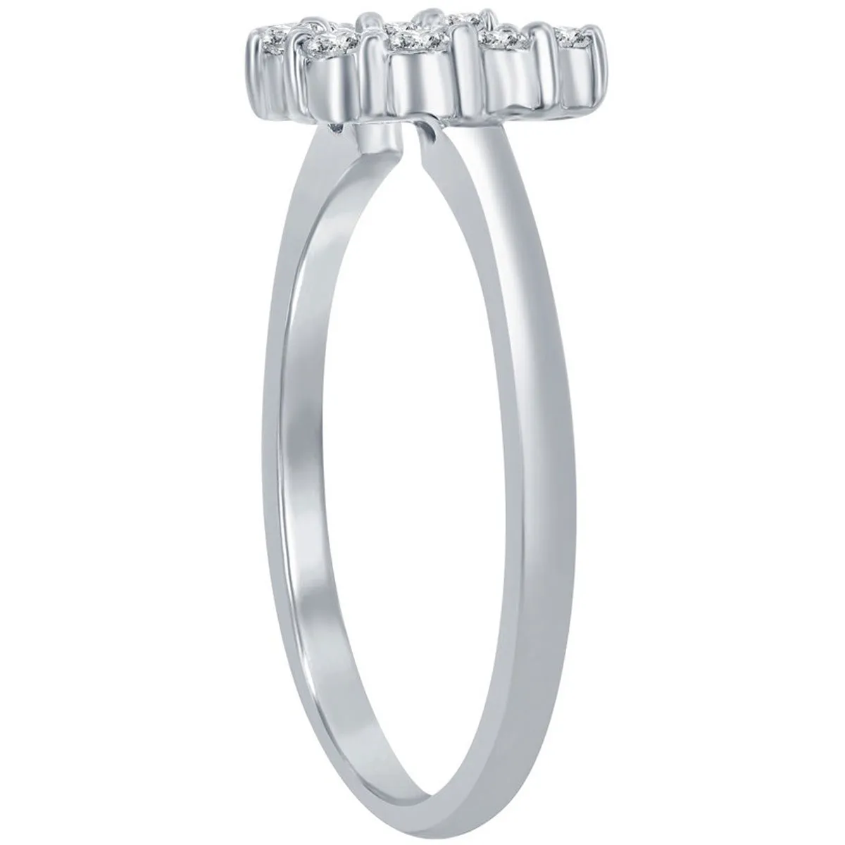 Classic Women's Silver Clear CZ Horseshoe Ring - W-7623