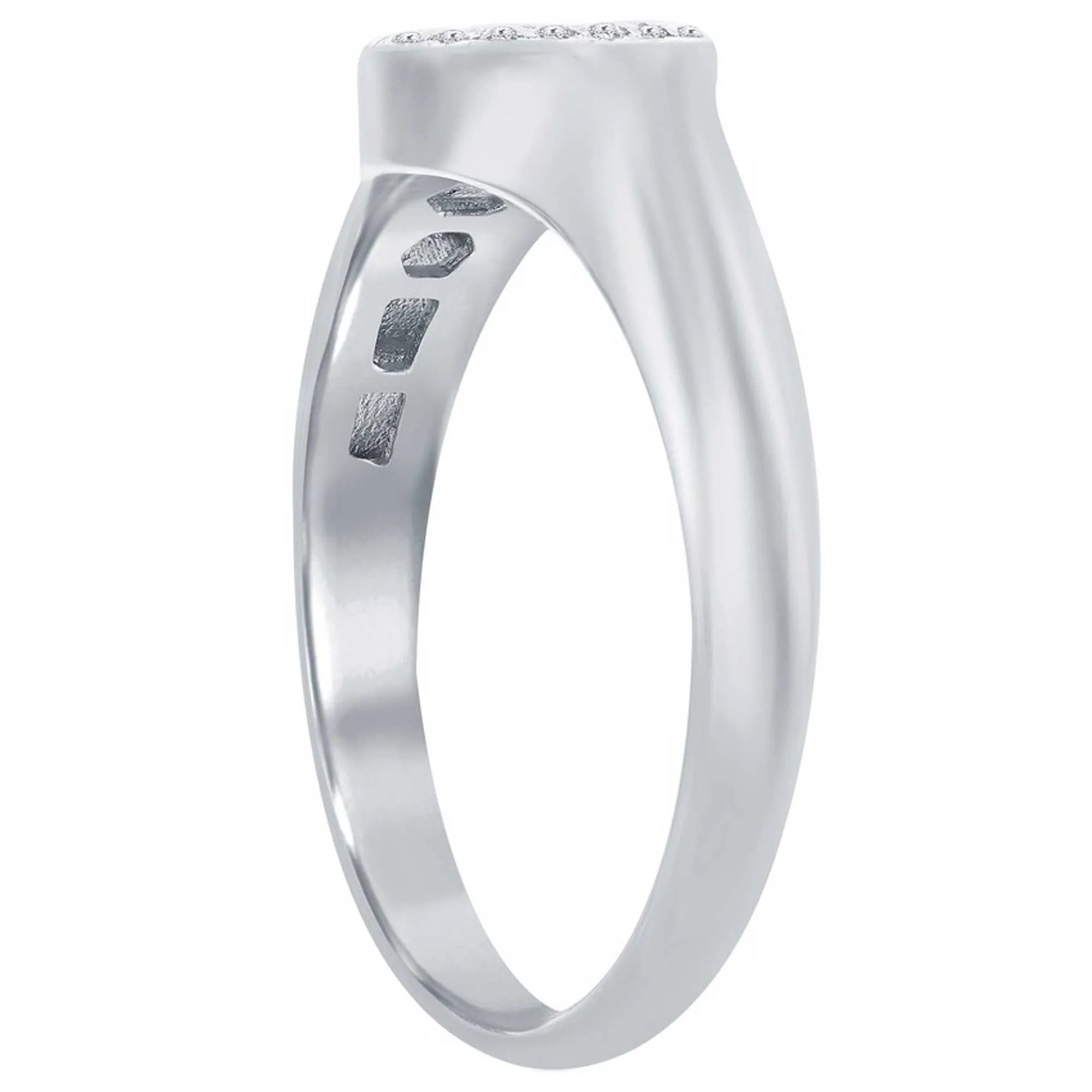 Classic Women's Silver Micro Pave CZ Round Ring - W-2767