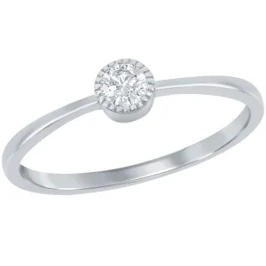 Classic Women's Sterling Silver Bezel-Set CZ Ring - W-2751