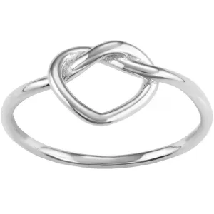 Classic Women's Sterling Silver Heart Knot Ring - W-1622