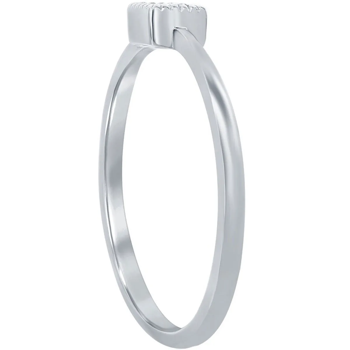 Classic Women's Sterling Silver Square CZ Ring - W-2752