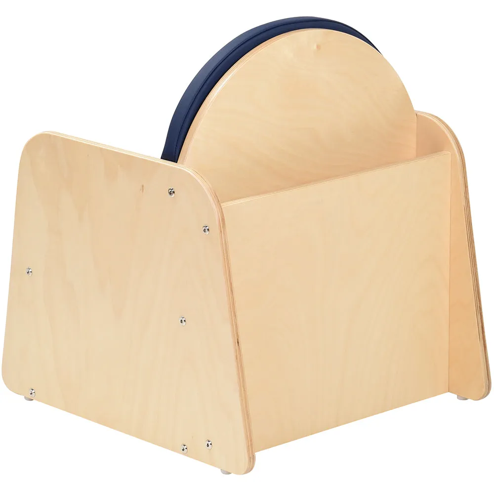 Classic Wooden Chair with Built-In Storage and Cushion | Baltic Birch Classroom Seating