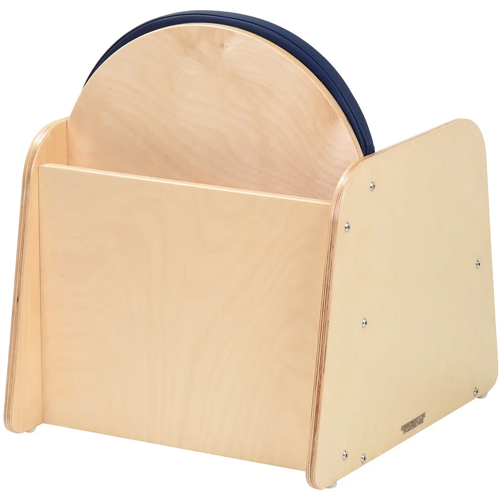 Classic Wooden Chair with Built-In Storage and Cushion | Baltic Birch Classroom Seating