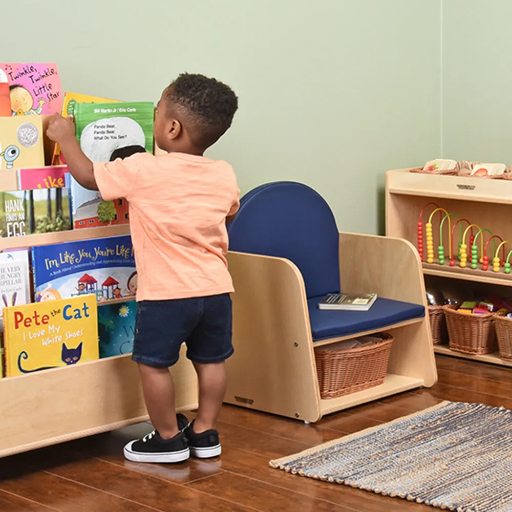 Classic Wooden Chair with Built-In Storage and Cushion | Baltic Birch Classroom Seating