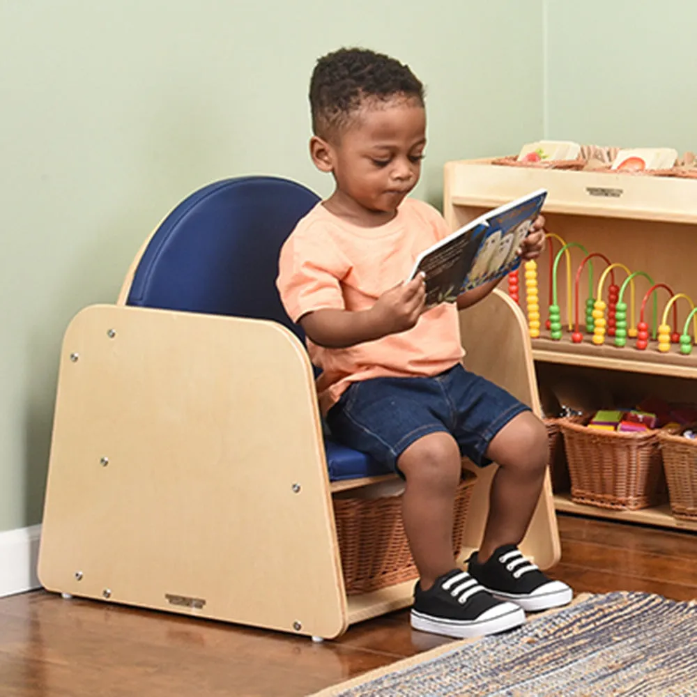 Classic Wooden Chair with Built-In Storage and Cushion | Baltic Birch Classroom Seating