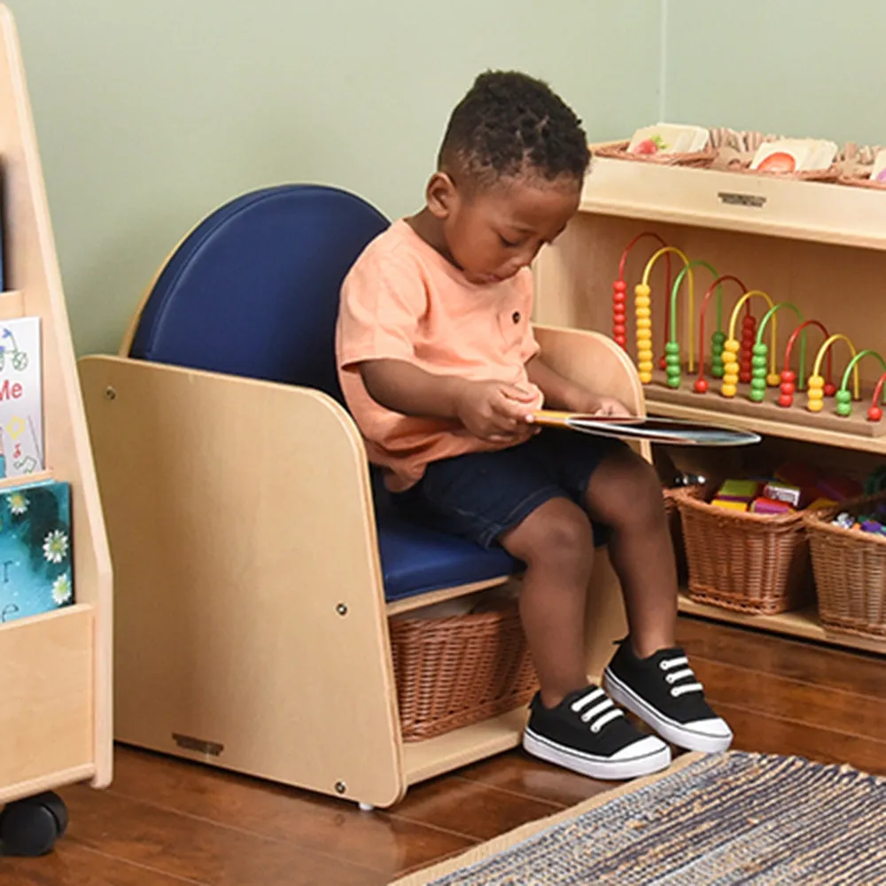 Classic Wooden Chair with Built-In Storage and Cushion | Baltic Birch Classroom Seating
