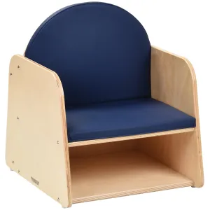Classic Wooden Chair with Built-In Storage and Cushion | Baltic Birch Classroom Seating