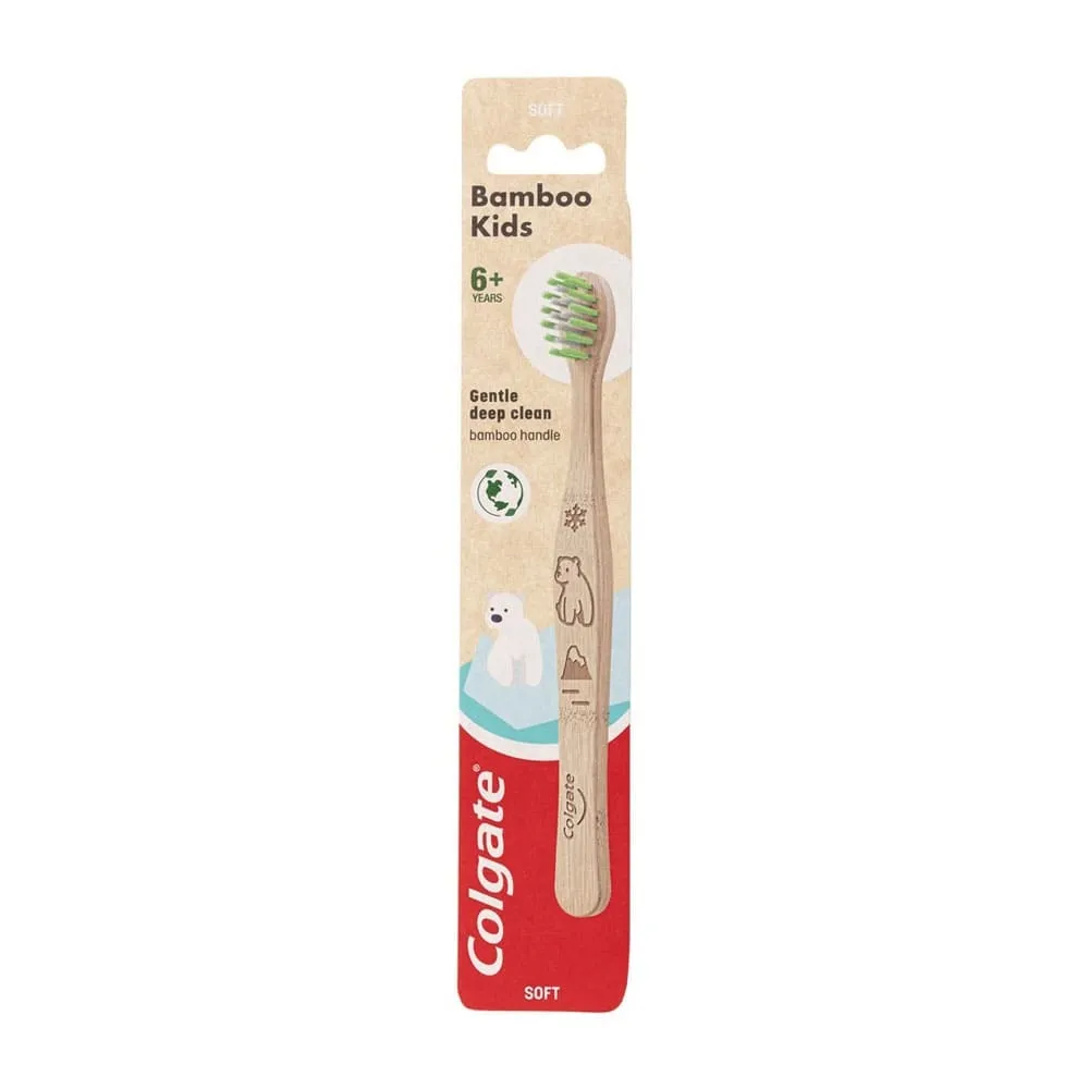 Colgate Toothbrush Bamboo Kids Gentle Deep Clean 6  years Soft 1pk