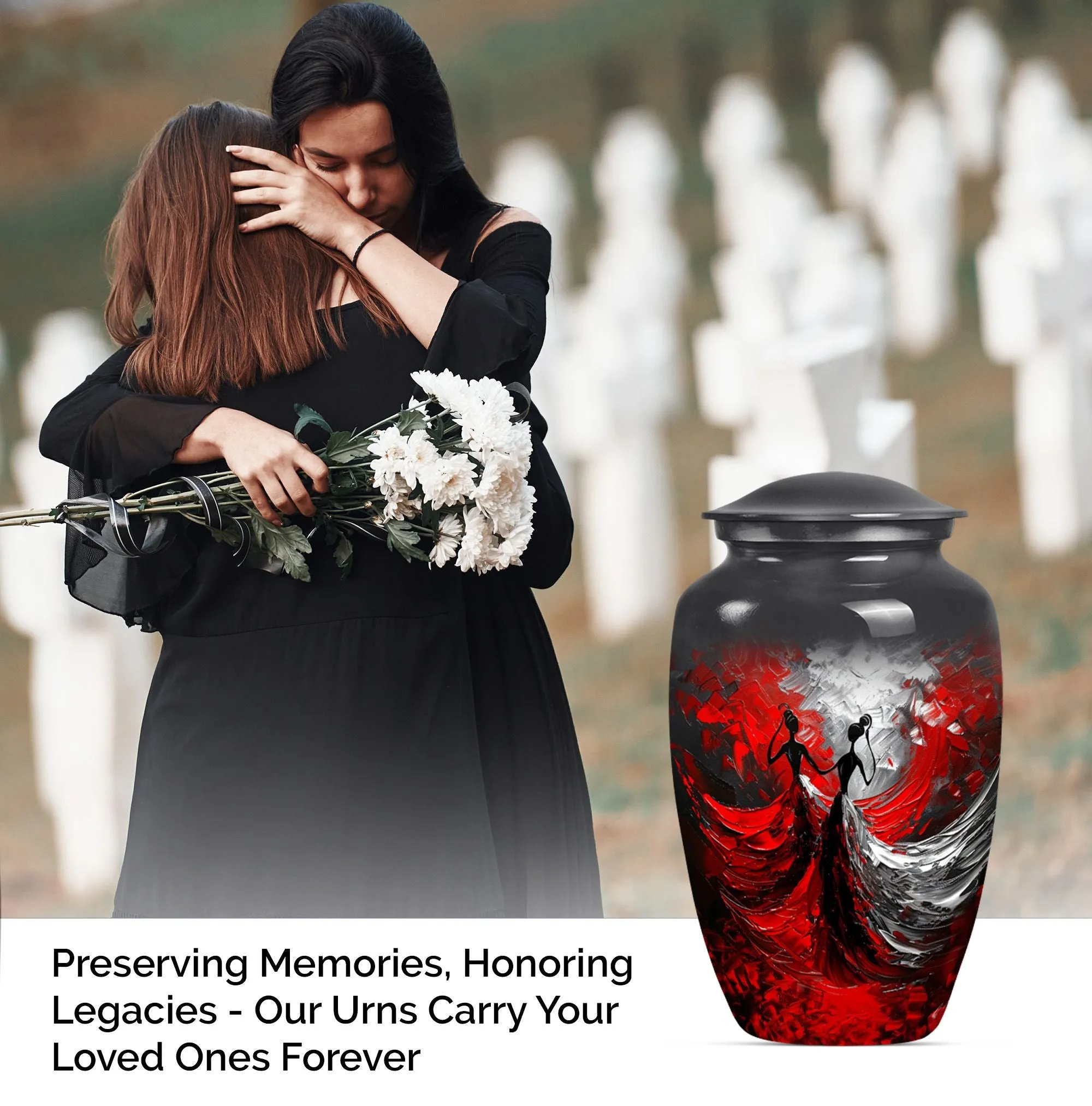 Dancing Rhythm Memorial Large Urn - Unique Urn For Ashes