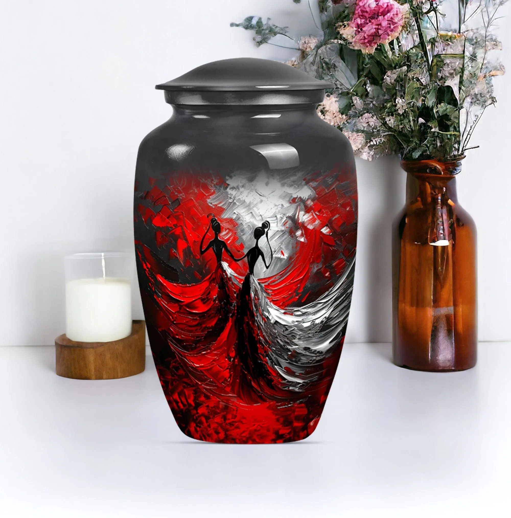 Dancing Rhythm Memorial Large Urn - Unique Urn For Ashes