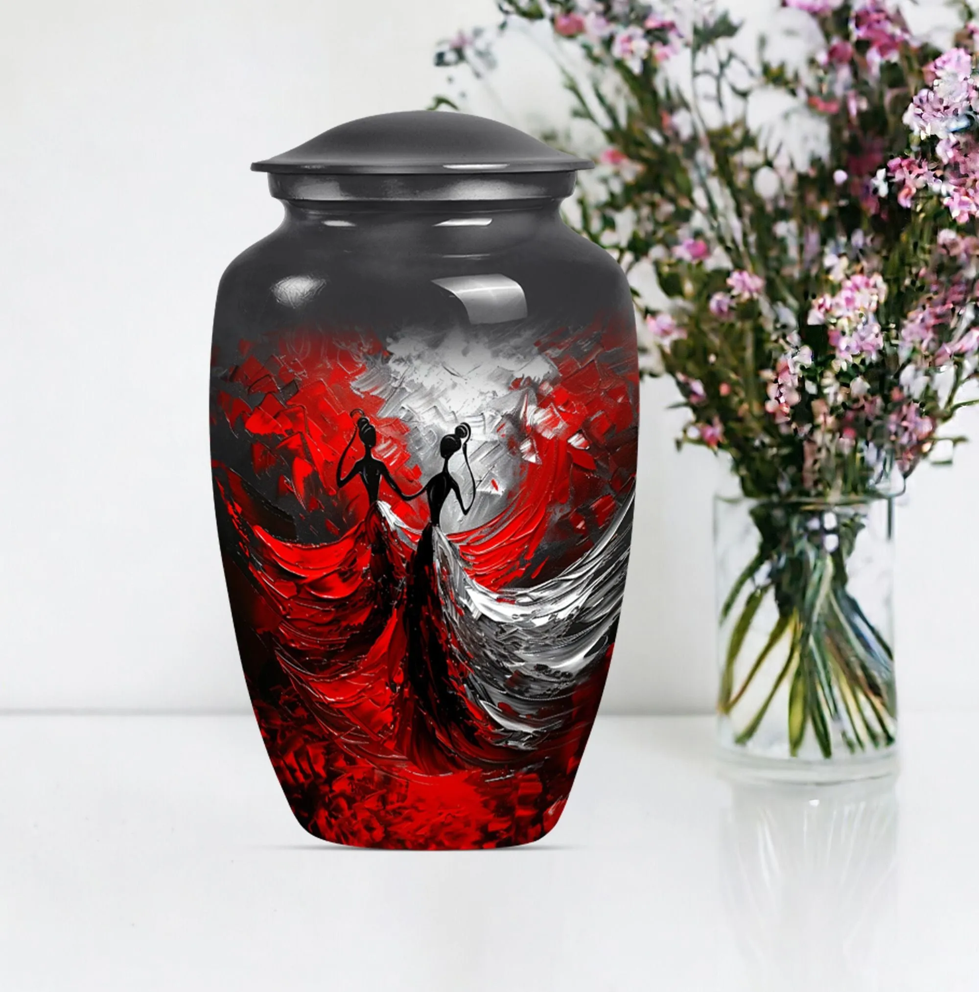 Dancing Rhythm Memorial Large Urn - Unique Urn For Ashes
