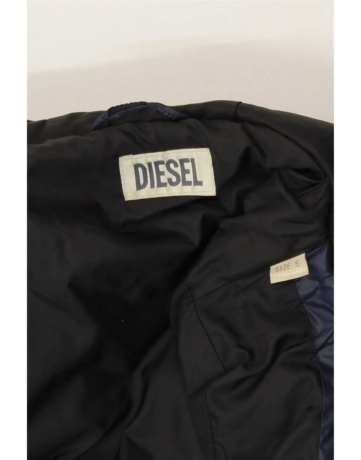 DIESEL Womens Hooded Padded Coat UK 10 Small Navy Blue Nylon