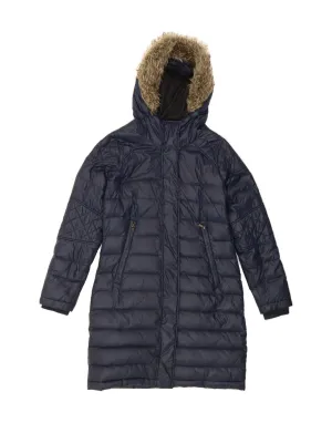 DIESEL Womens Hooded Padded Coat UK 10 Small Navy Blue Nylon