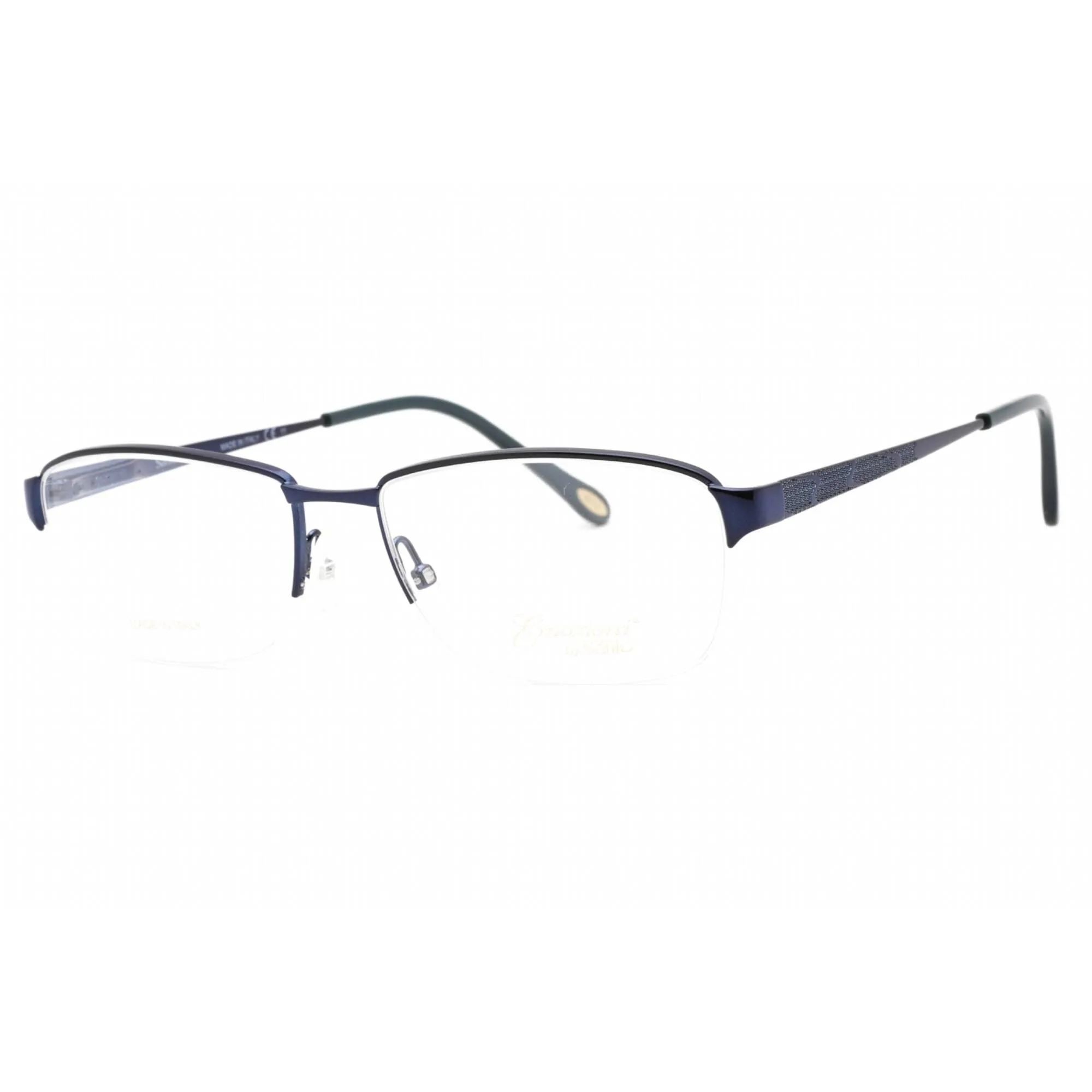 Emozioni Women's Eyeglasses - Blue Metal Half Rim Rectangular Frame | EM 4405 0PJP 00