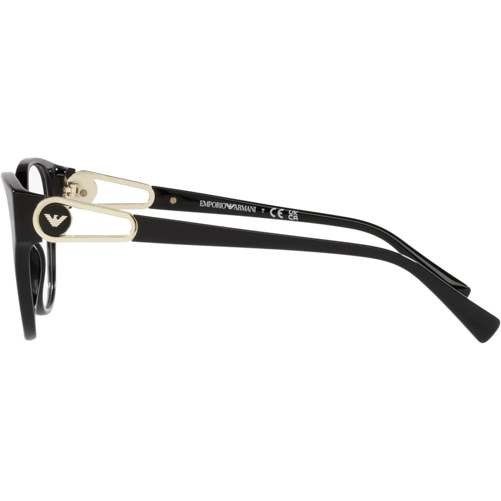 Emporio Armani Women's Eyeglasses - Shiny Black Plastic Round Full Rim | 3211 5017