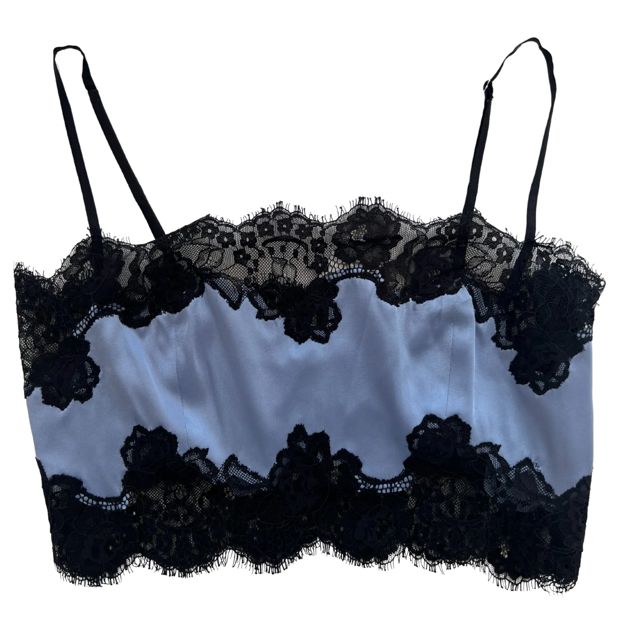 Fleur du Mal Silk and Lace Bandeau Top