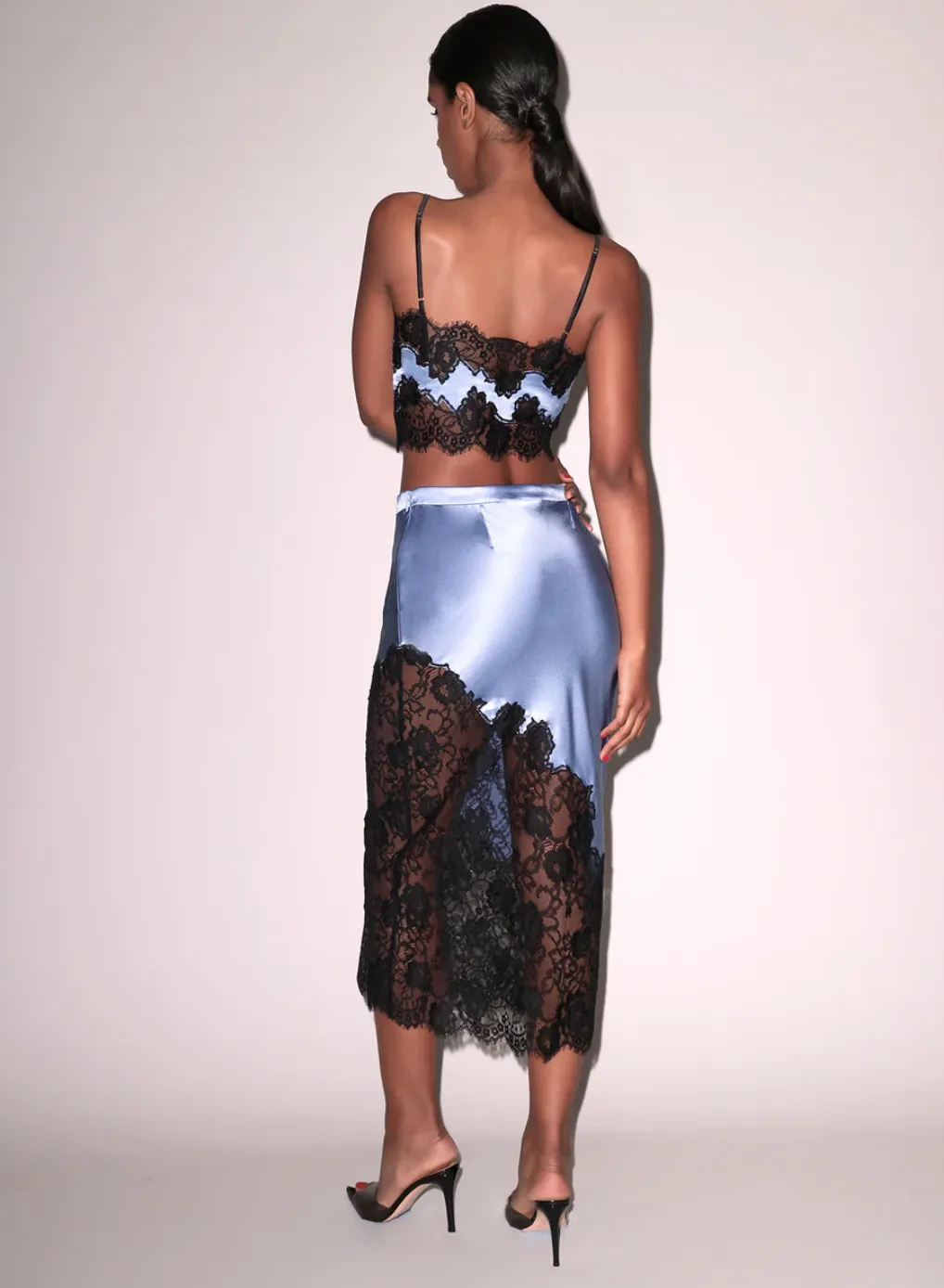 Fleur du Mal Silk and Lace Bandeau Top