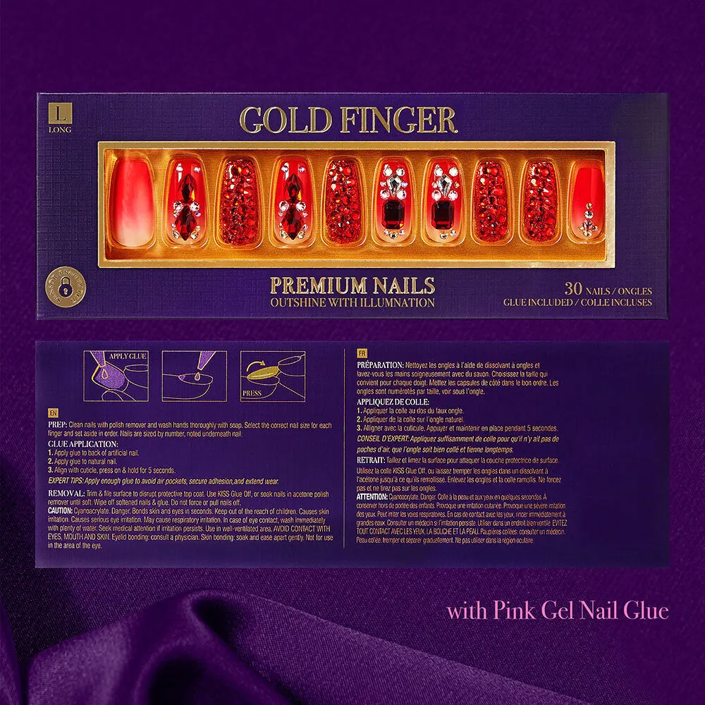 Gold Finger Premium Nails - Ruby on Right