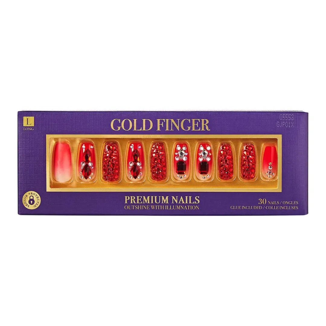 Gold Finger Premium Nails - Ruby on Right