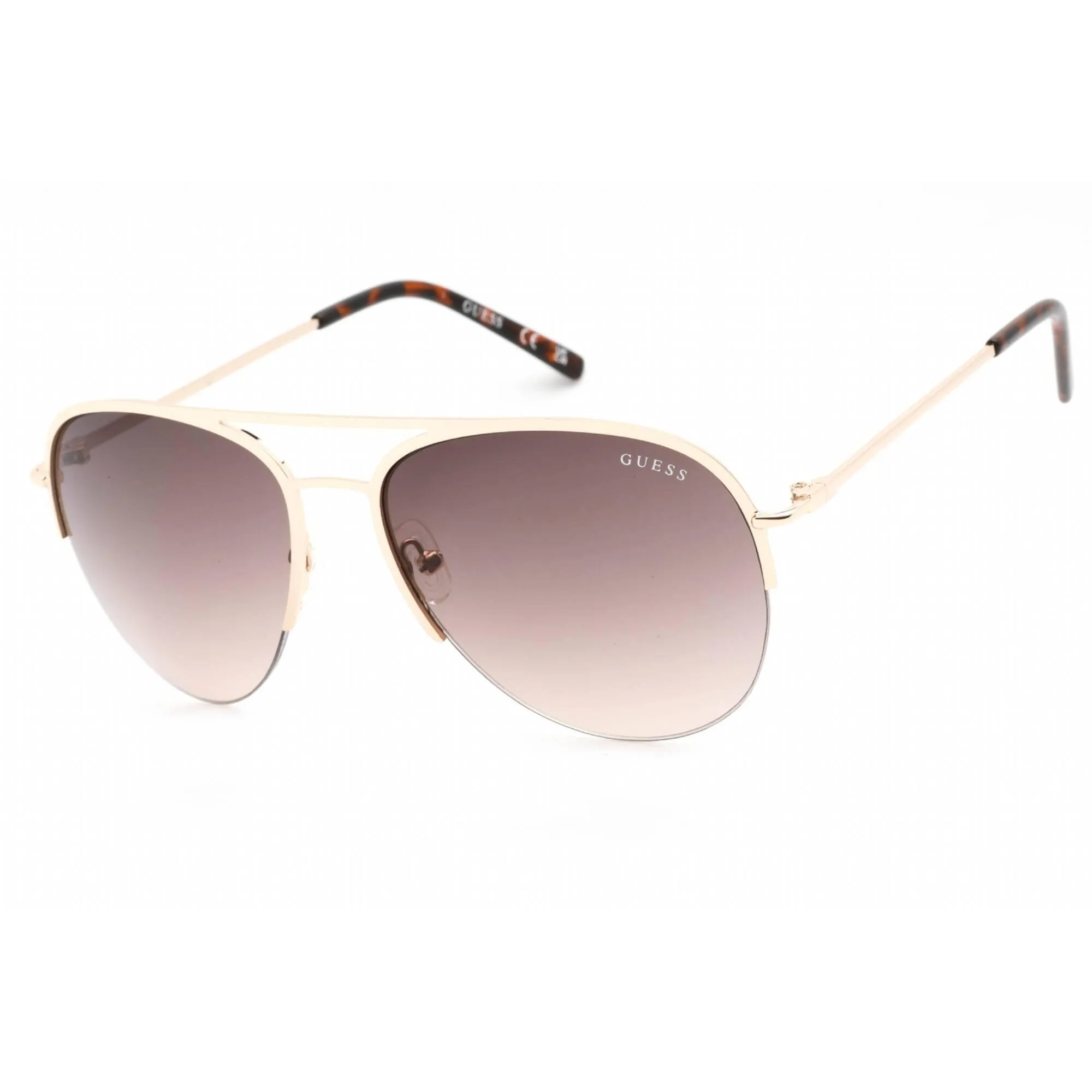 Guess Factory Women's Sunglasses - Gold Metal Frame Gradient Brown Lens | GF0224 32F