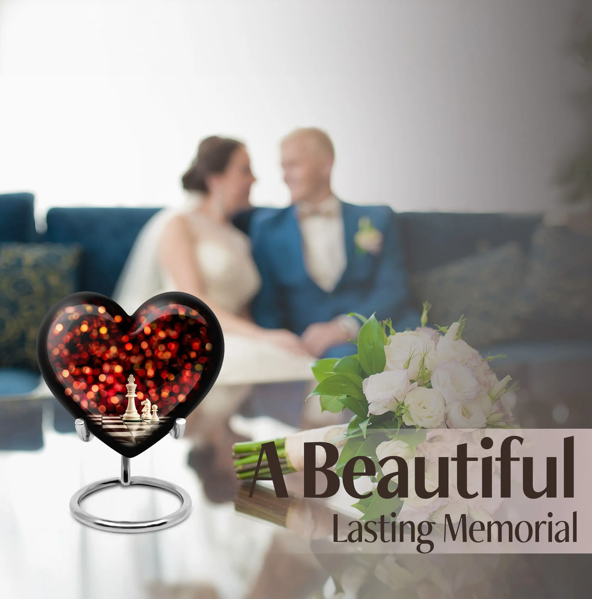 Heartfelt Remembrance Chess Urn - Keepsake Cremation Urn