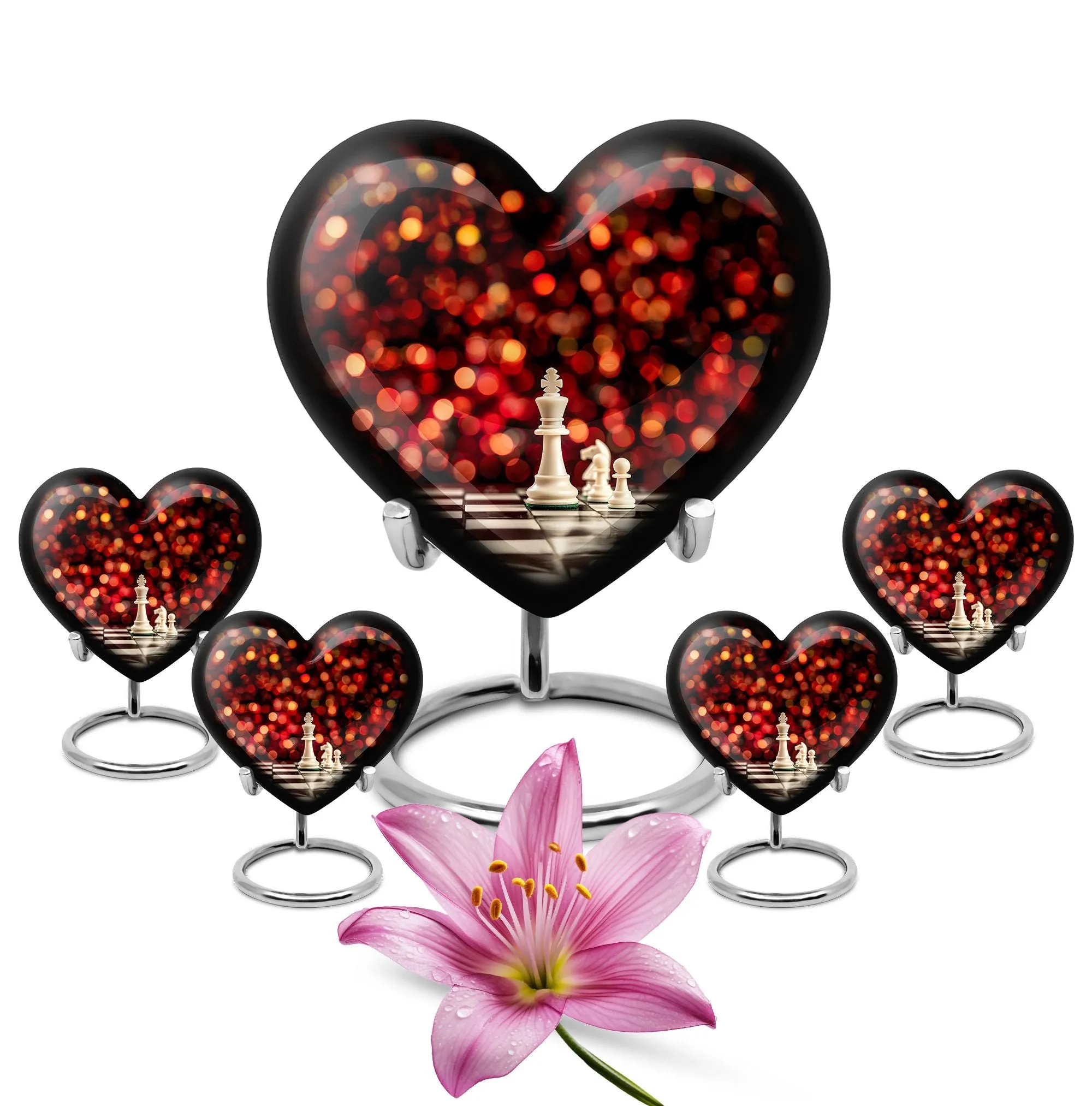 Heartfelt Remembrance Chess Urn - Keepsake Cremation Urn