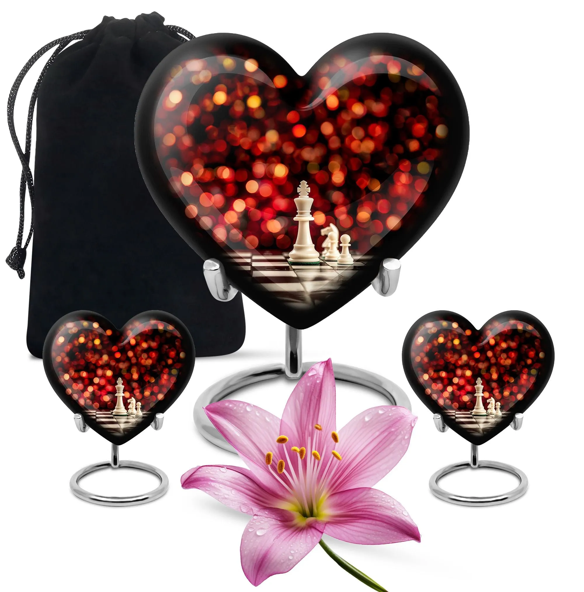 Heartfelt Remembrance Chess Urn - Keepsake Cremation Urn