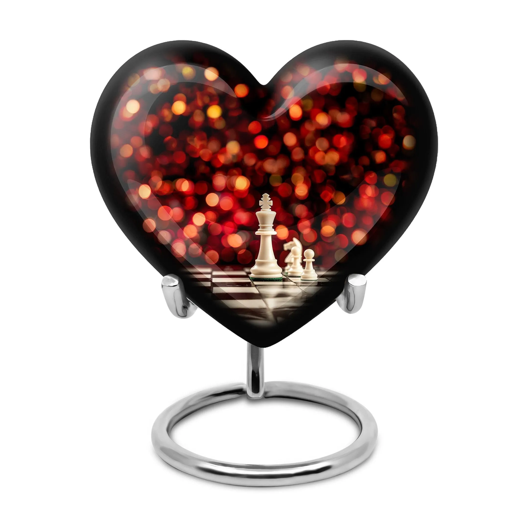 Heartfelt Remembrance Chess Urn - Keepsake Cremation Urn