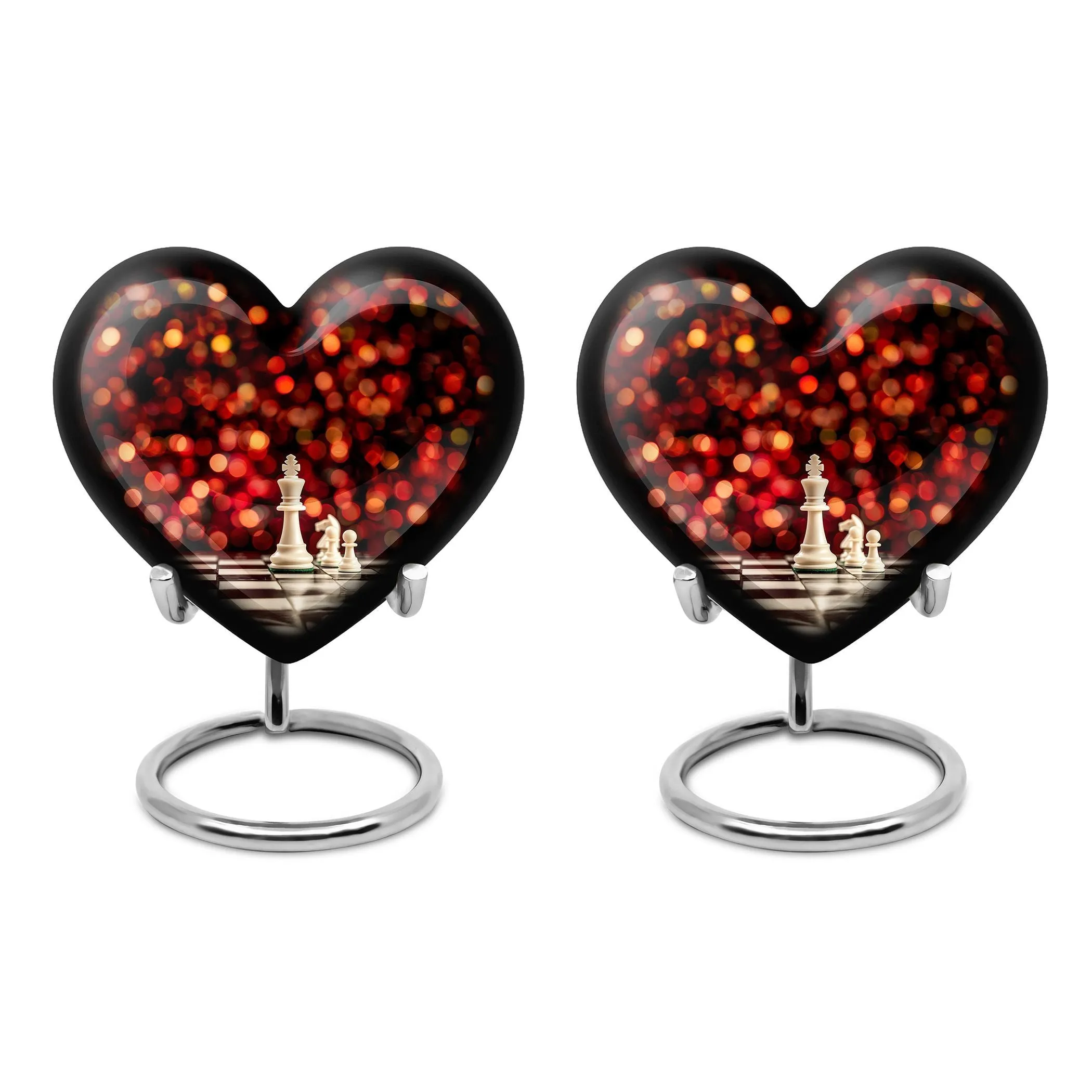 Heartfelt Remembrance Chess Urn - Keepsake Cremation Urn