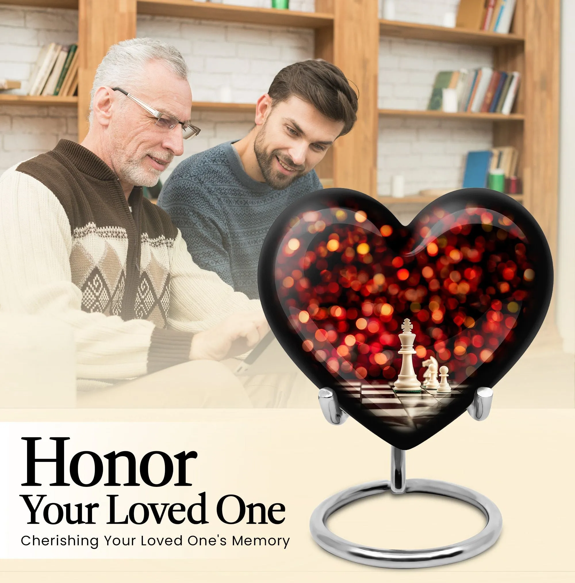 Heartfelt Remembrance Chess Urn - Keepsake Cremation Urn