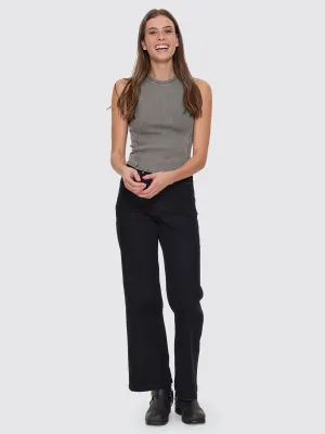 Holly High Rise Stretch Wide Jean - Black Rinse