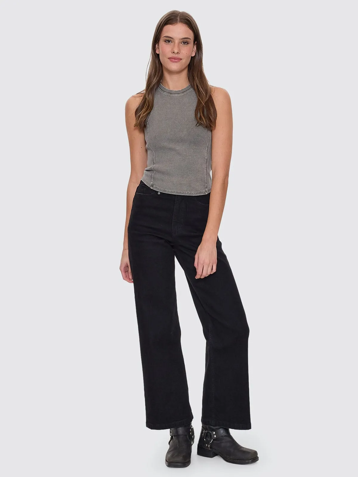 Holly High Rise Stretch Wide Jean - Black Rinse