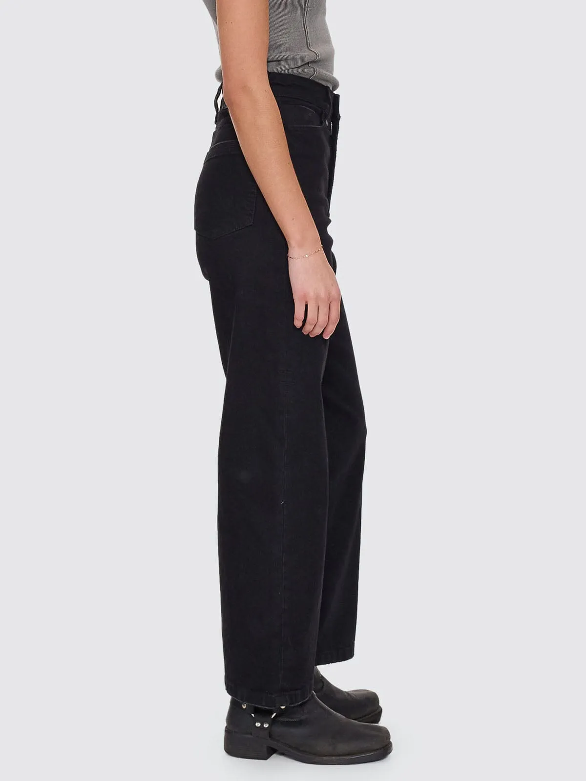 Holly High Rise Stretch Wide Jean - Black Rinse