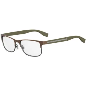Hugo Women's Eyeglasses - Matte Brown Green Rectangular Frame | HUGO HG 0247 0XMH