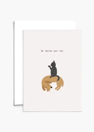 Je veille sur toi - Greeting Card