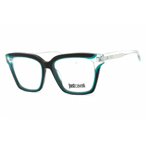 Just Cavalli Women's Eyeglasses - Black Shiny Light Green Square Frame | VJC002V 07M4