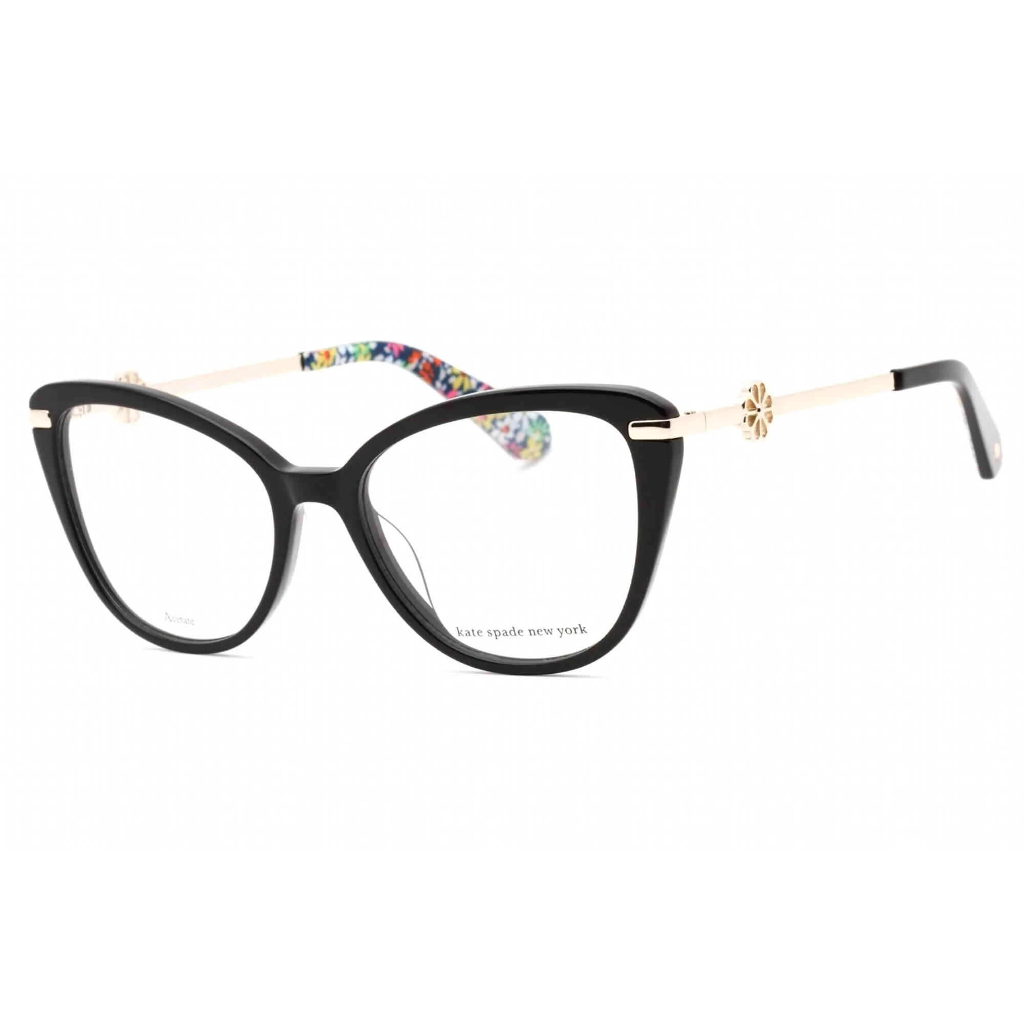 Kate Spade Women's Eyeglasses - Black Cat Eye Frame Clear Demo Lens | FLAVIA 0807 00