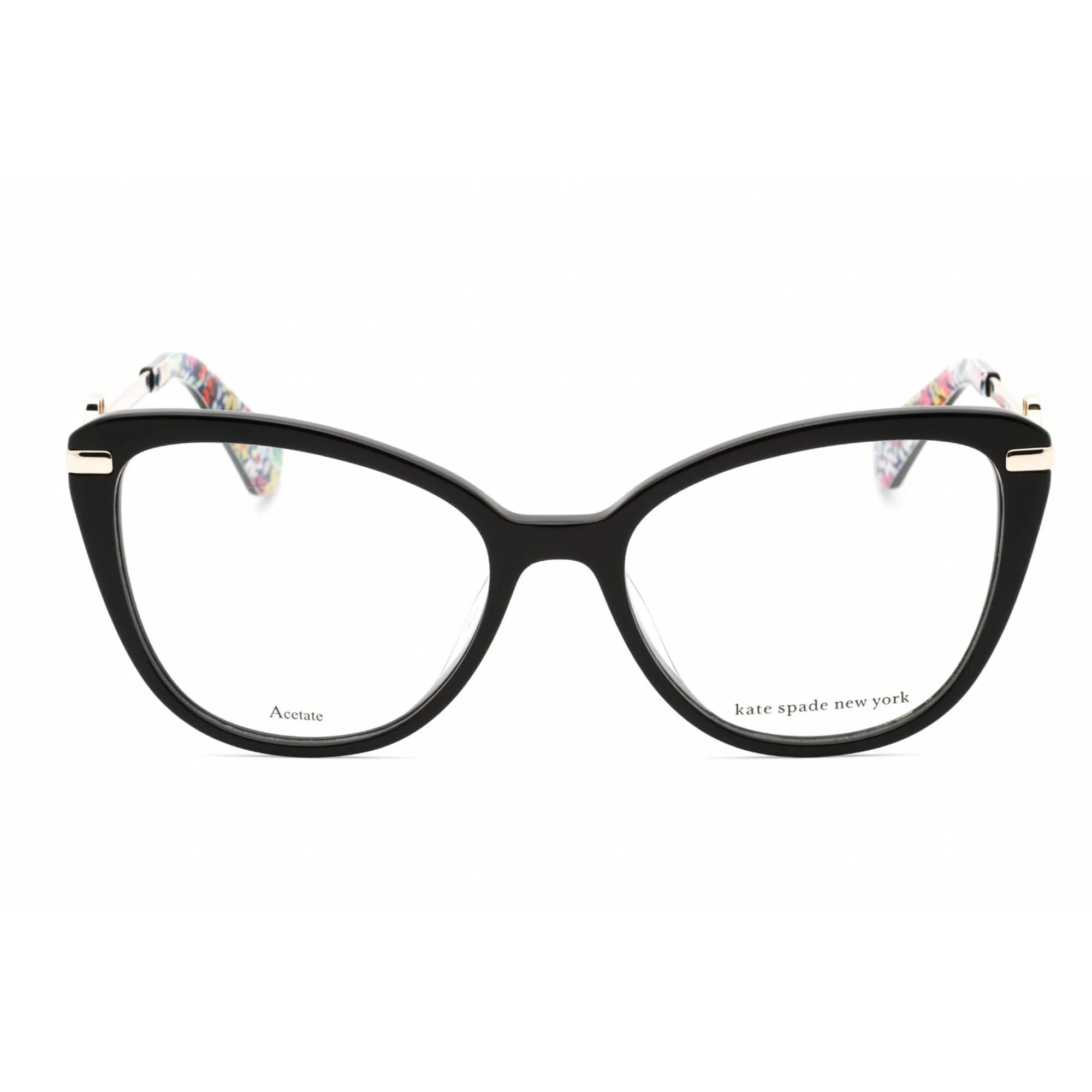 Kate Spade Women's Eyeglasses - Black Cat Eye Frame Clear Demo Lens | FLAVIA 0807 00