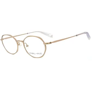 Kendall   Kylie Women's Eyeglasses - Light Gold Metal Oval Frame | KKO162G ALANA 718