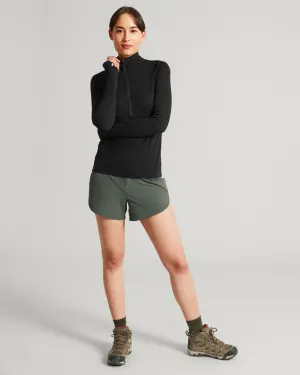 KMDAction Women's Long Sleeve Quarter Zip Top - Black