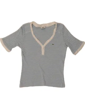 LACOSTE Womens T-Shirt Top Size 40 Medium Blue Striped Cotton
